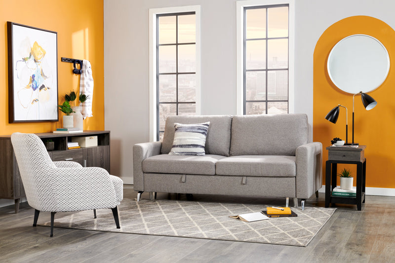 Table de fauteuil Torry de 13,75 po avec tiroir - gris vieilli