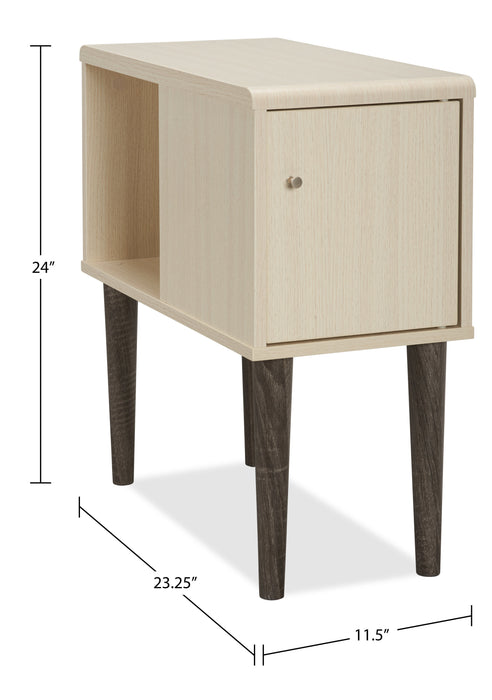 Table de fauteuil Torry de 11,5 po avec armoire - ivoire