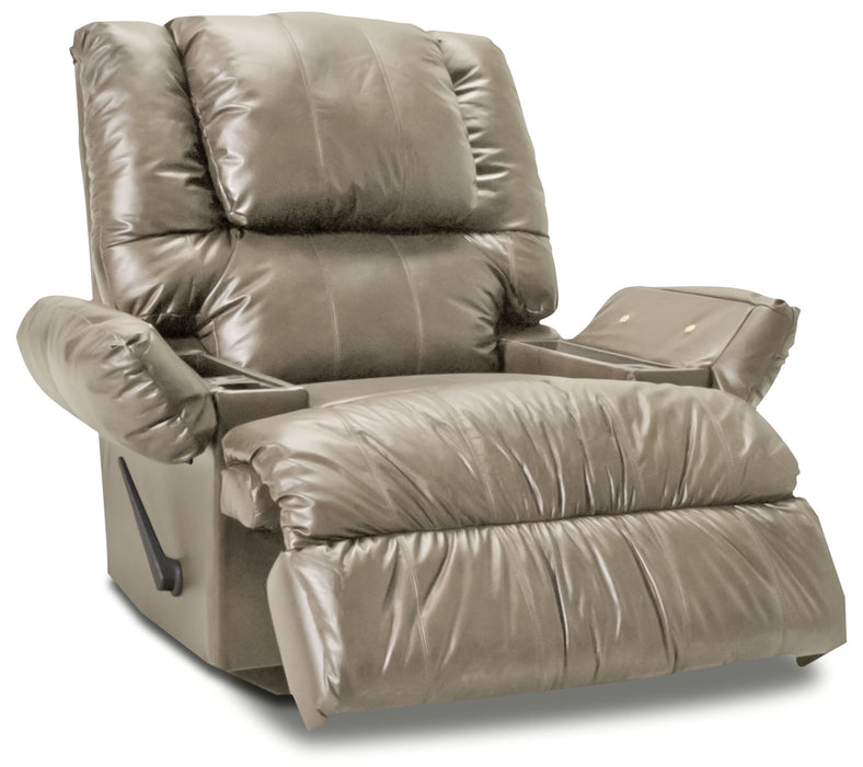 Fauteuil de massage inclinable 5598  en cuir contrecollé avec rangement - mastic