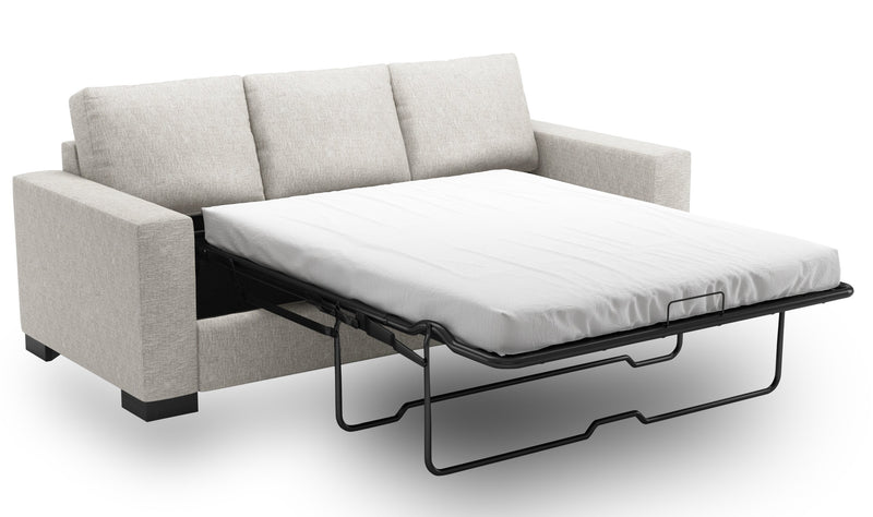 Sofa-lit personnalisable Track de Sofa Lab de 85 po fabriqué au Canada en tissu de chenille avec accoudoirs rectilignes - argenté Luxury Silver