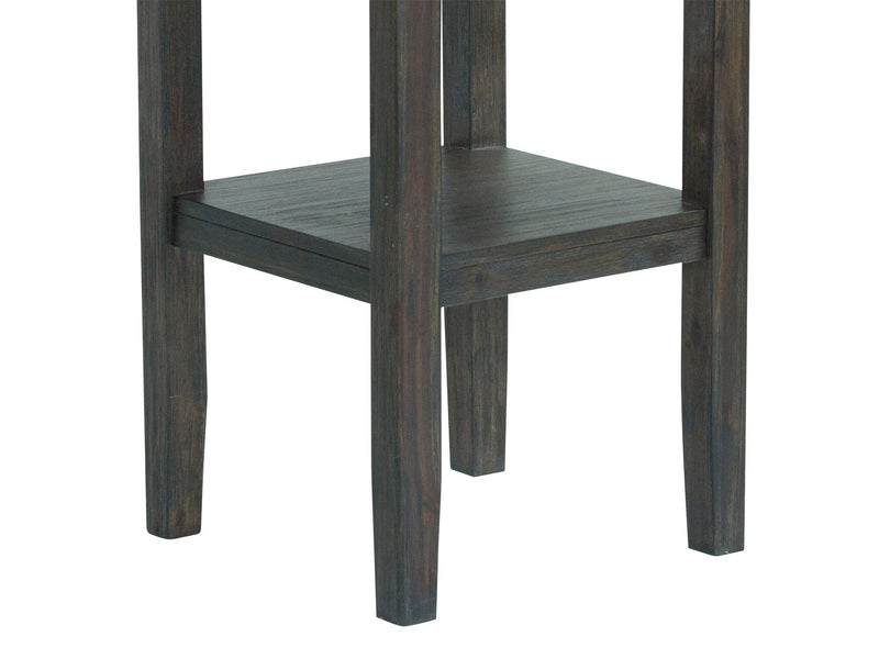 Table carrée Tribeca de 40 po (L) de hauteur comptoir avec base piédestal - gris-brun