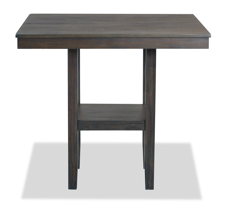 Table carrée Tribeca de 40 po (L) de hauteur comptoir avec base piédestal - gris-brun