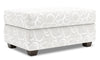 Pouf de rangement personnalisable The Trunk de Sofa Lab de 39 po fabriqué au Canada en tissu - blanc Mist White