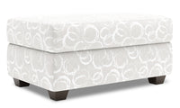  Pouf de rangement The Trunk de Sofa Lab de 39 po fabriqué au Canada en tissu - blanc Mist White 
