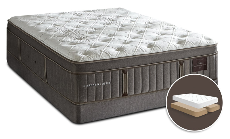 Ensemble matelas moelleux à Euro-plateau divisé Wynford de Stearns & Foster pour grand lit