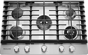 Surface de cuisson à gaz KitchenAid de 30 po à 5 éléments - acier inoxydable - KCGS950ESS