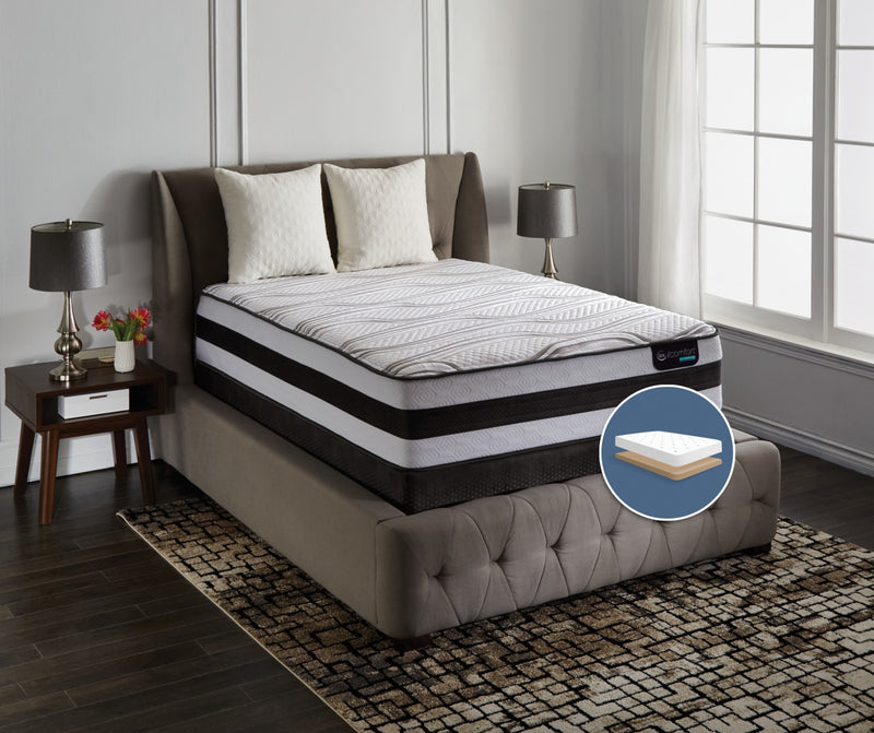 Ensemble matelas ferme à profil bas Valentine Hybride iComfort de Serta pour grand lit 