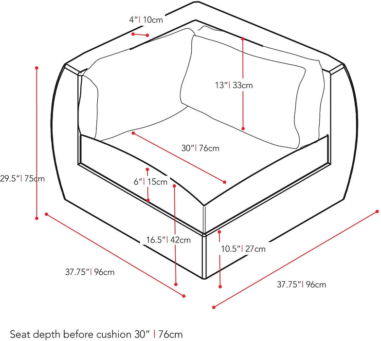 Siège en coin Seattle pour la terrasse
