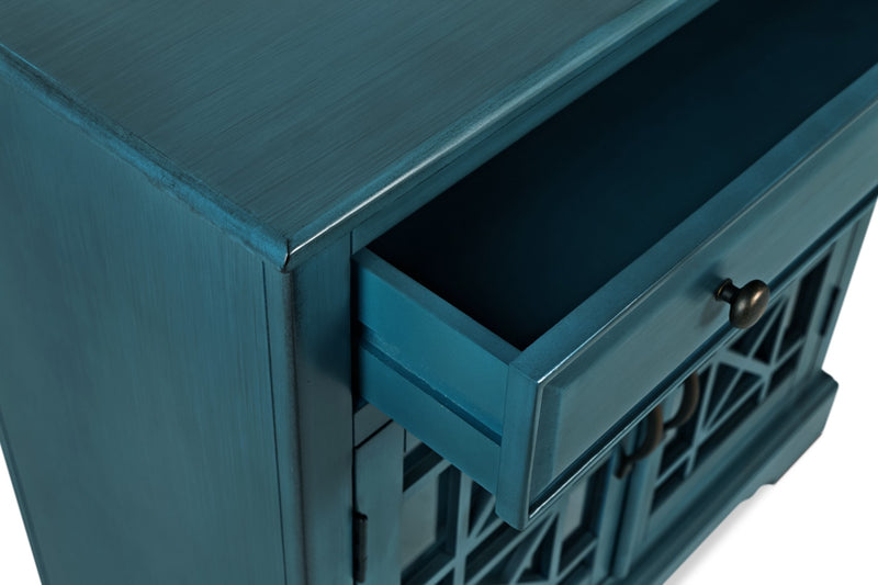 Armoire décorative Marseille de 32 po avec tiroir - bleu antique