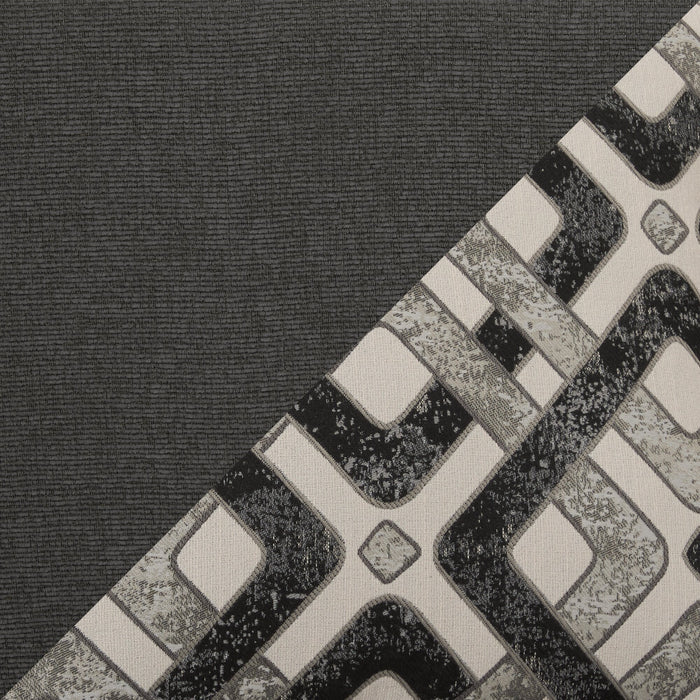 Sofa sectionnel de gauche Verona 2 pièces fabriqué au Canada en tissu d’apparence lin avec coussins amovibles - gris anthracite