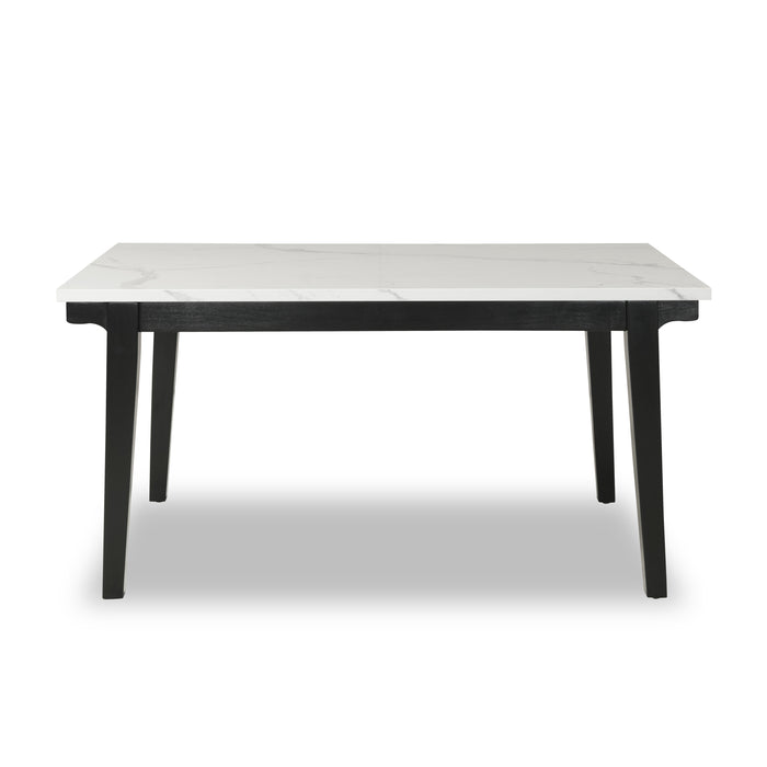 Table de salle à manger Verona de 60 po (L) avec dessus en marbre synthétique - blanche