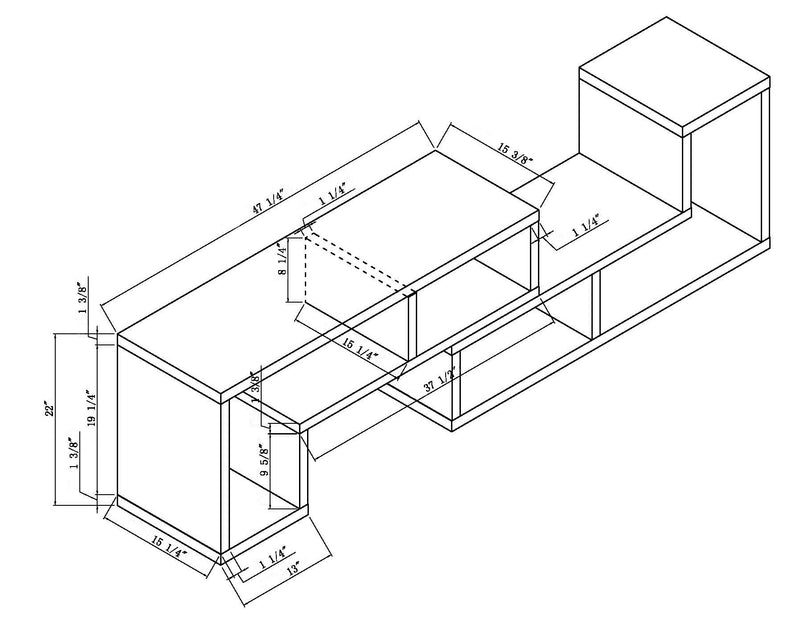 Meuble pour téléviseur moderne Vigo de 47 po à 94 po avec rangement et système de gestion des câbles pour téléviseurs jusqu’à 100 po - brun café
