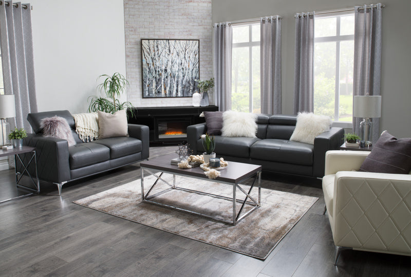 Meuble pour téléviseur moderne Odesos de 72 po avec foyer électrique, rangement et système de gestion des câbles pour téléviseurs jusqu’à 80 po - noir