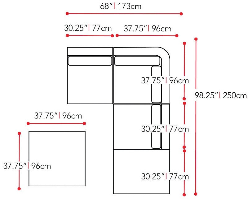 Ensemble sofa sectionnel et table Seattle