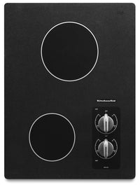  Surface de cuisson électrique KitchenAid de 15 po à 2 éléments - noire - KECC056RBL
