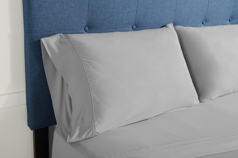 Ensemble de draps haute performance Ver-TexMD de BEDGEAR 4 pièces pour très grand lit - gris clair