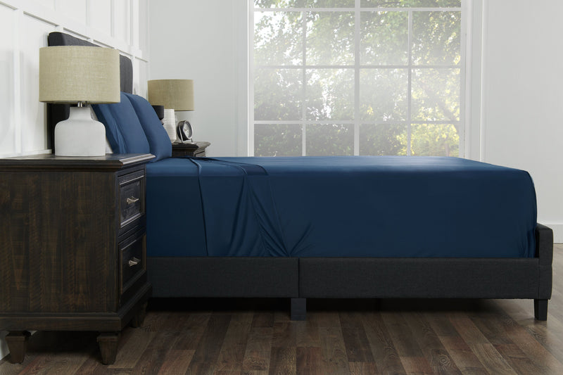 Ensemble draps haute performance Ver-TexMD BEDGEAR 5 pièces pour très grand lit divisé - bleu marine