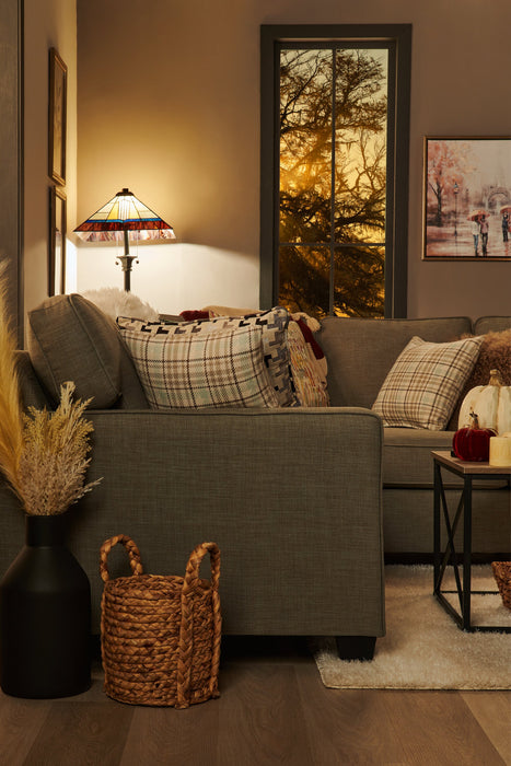 Lampe à pied Walter de 62 po de style Tiffany avec verre soufflé à la main