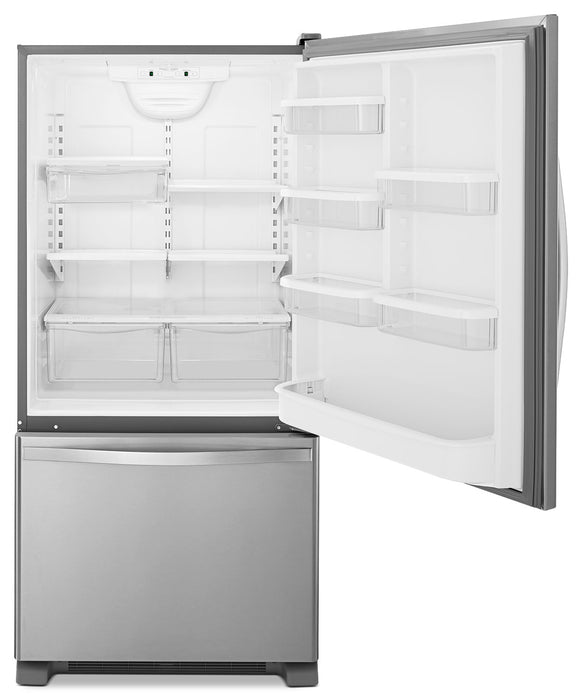 Réfrigérateur Whirlpool de 18,7 pi³ et de 30 po à congélateur inférieur - acier inoxydable monochrome - WRB329RFBM