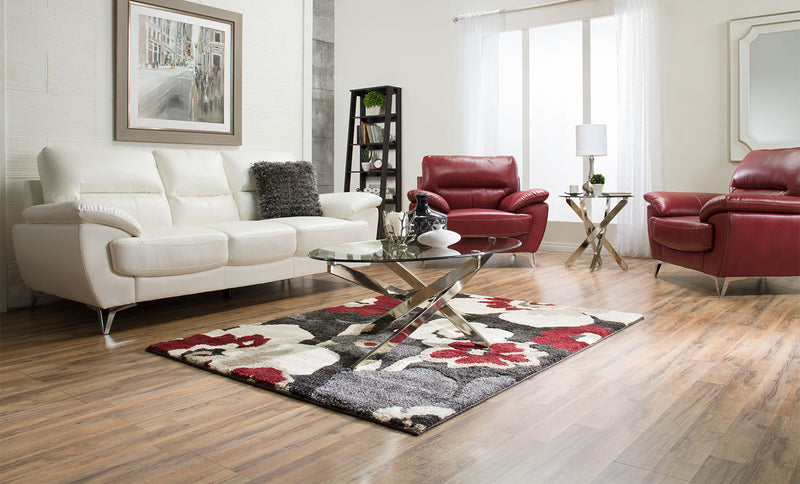 Table de bout ronde moderne Zila de 24 po avec dessus en verre - argentée avec base en acier inoxydable