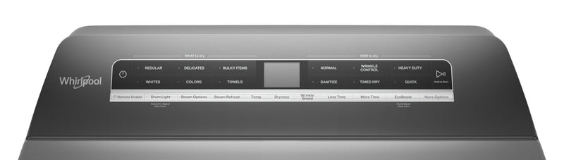 Sécheuse électrique intelligente à la vapeur Whirlpool de 7,4 pi³ - ombre chrome - YWED7120HC