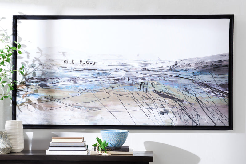 Promenade au lac à l’acrylique - 32 po x 62 po 