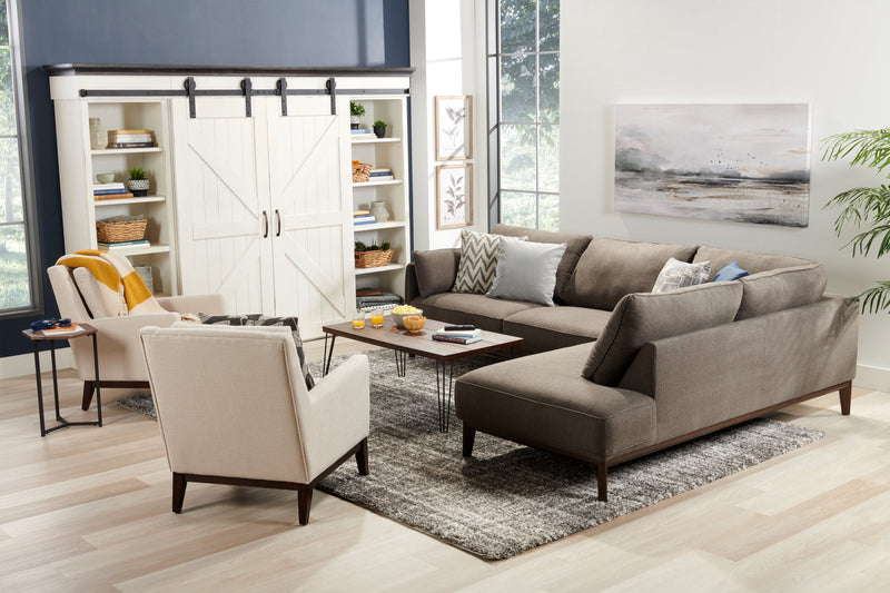 Table à café rustique Woodland de 23,4 po - fini chêne brun avec pattes en métal