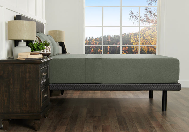 Ensemble de draps haute performance Hyper-Wool de BEDGEAR 5 pièces pour très grand lit divisé - vert forêt