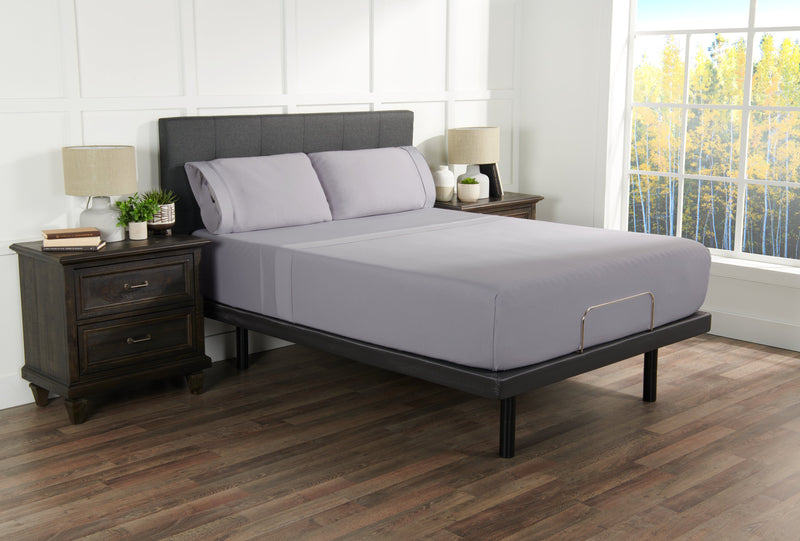 Ensemble de draps haute performance Hyper-WoolMC de BEDGEAR 4 pièces pour grand lit - gris clair