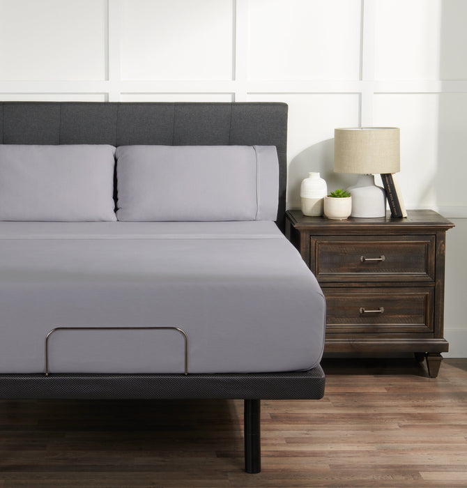 Ensemble de draps haute performance Hyper-Wool de BEDGEAR 4 pièces pour très grand lit - gris clair