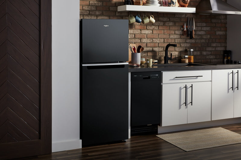 Réfrigérateur Whirlpool de 11,6 pi³ et de 24 po à congélateur supérieur - noir - WRT312CZJB