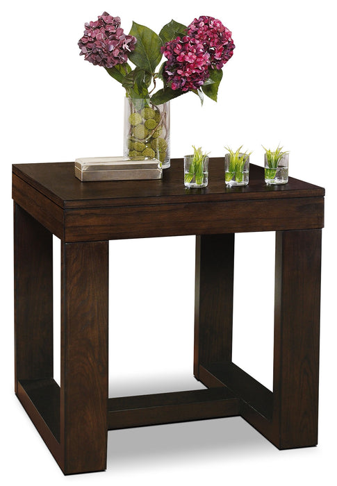 Table de bout contemporaine Watson de 24 po - bois brun foncé