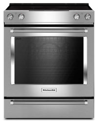  Cuisinière électrique KitchenAid de 6,4 pi³ avec technologie AquaLiftMD et autonettoyage - acier ino…