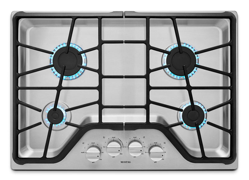 Surface de cuisson à gaz Maytag de 30 po à 4 éléments - acier inoxydable - MGC7430DS