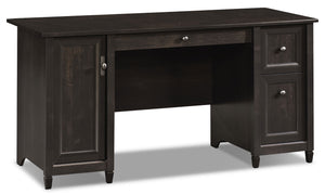 Bureau d’ordinateur Edge Water de 59 po à 3 tiroirs avec armoire - noir Estate