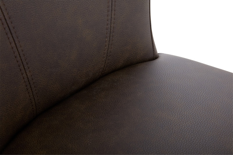 Tabouret 26 po Quinn de hauteur comptoir en tissu de cuir végétalien - brun