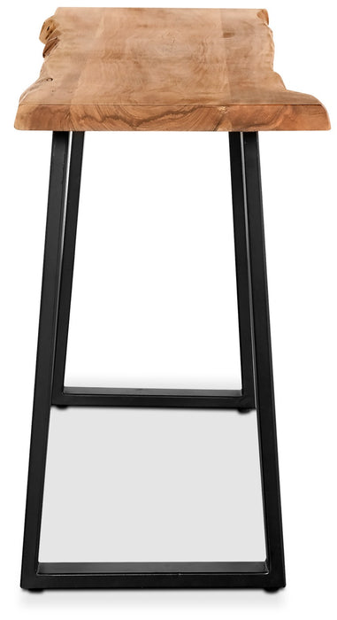 Table de salon rustique Agra de 51 po - brune et noire avec pattes en fer