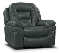  Fauteuil à inclinaison électrique Leo de 41 po en tissu d’apparence cuir - gris