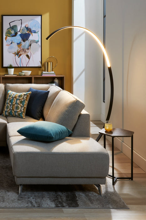 Lampe à pied Zeus de 72 po noir mat à DEL