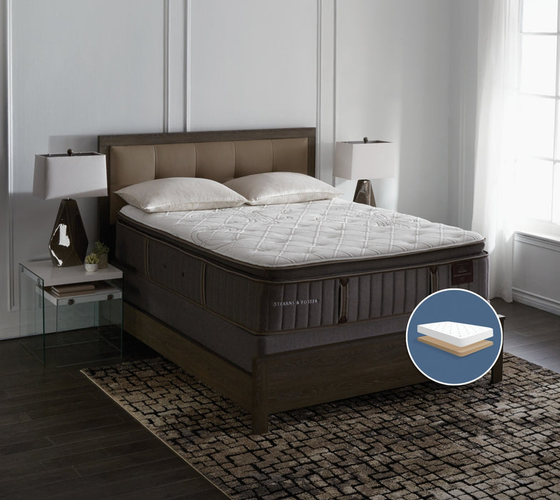 Ensemble semi-ferme à plateau-coussin à profil bas Princedale Stearns & Foster pour lit double